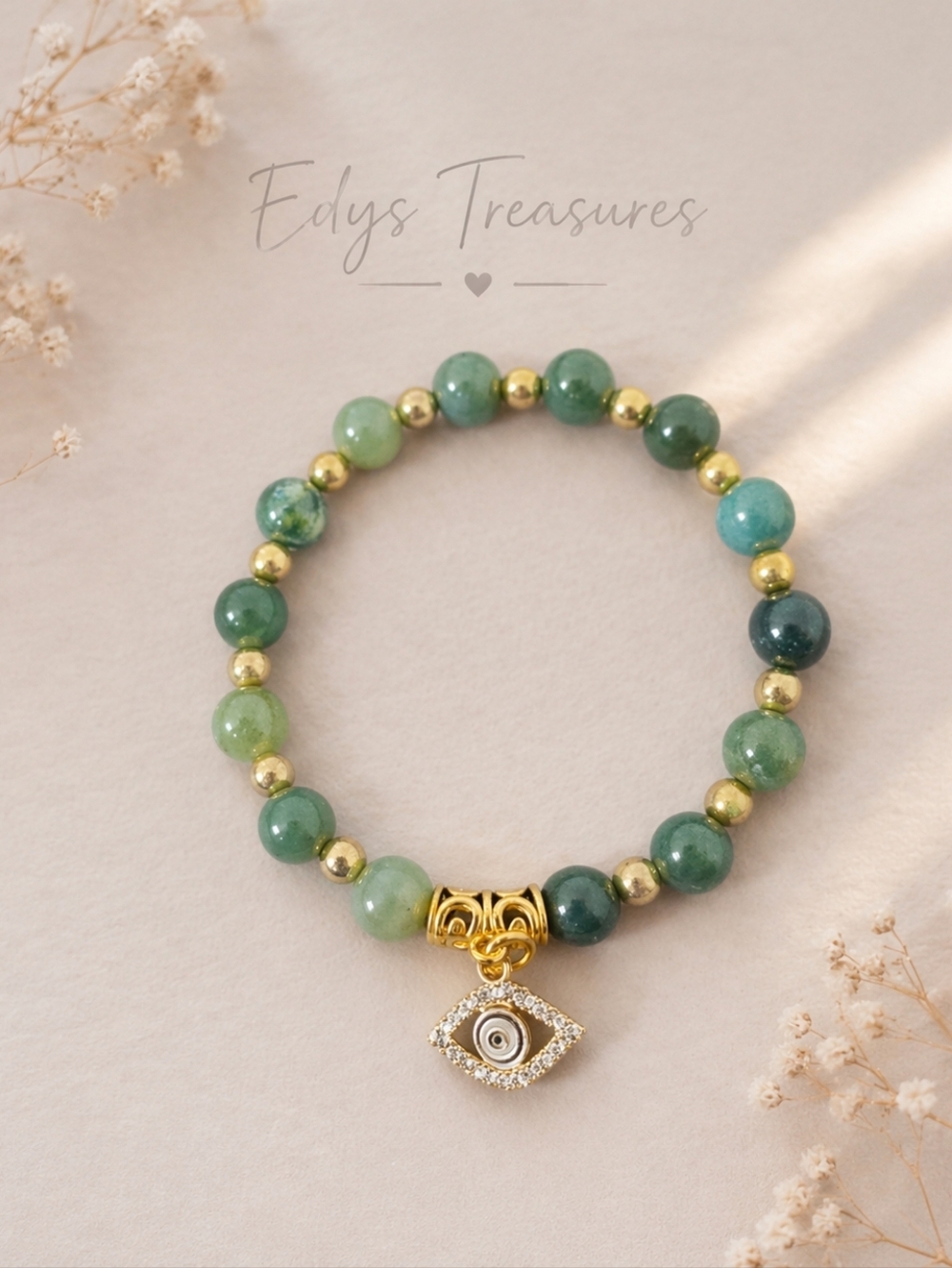 Beaded Evil Eye Stretch Bracelet